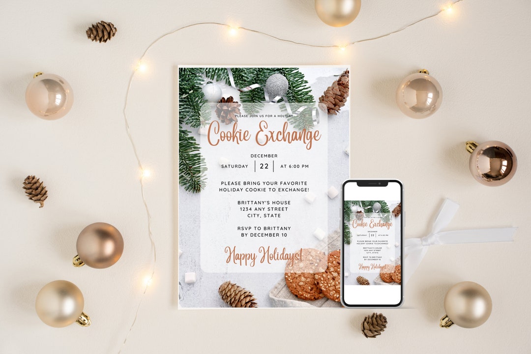 Holiday Cookie Exchange Party Invitation, Christmas Cookie Exchange