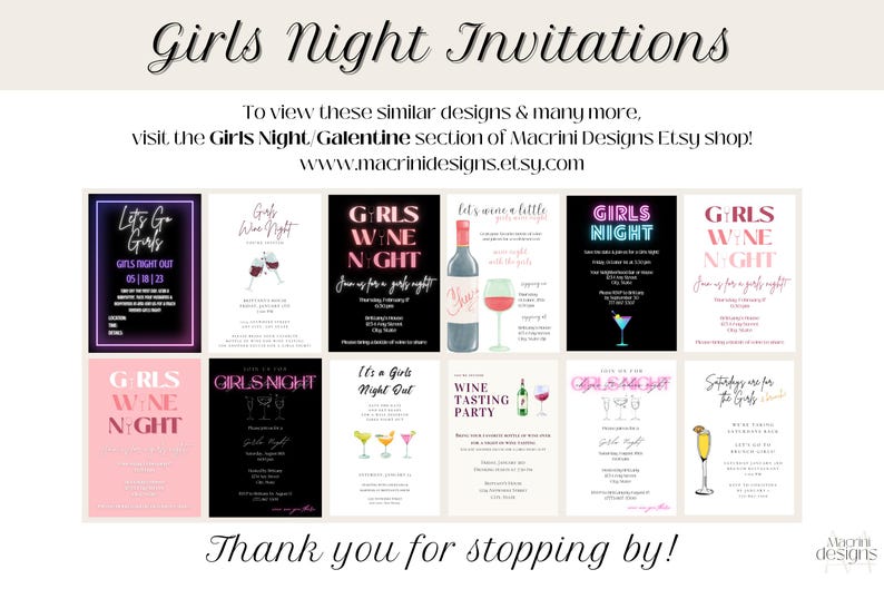 Additional girls night invitations you may also like available for purchase.