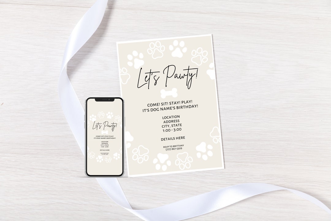 editable-dog-birthday-party-invitation-puppy-pawty-invite-etsy