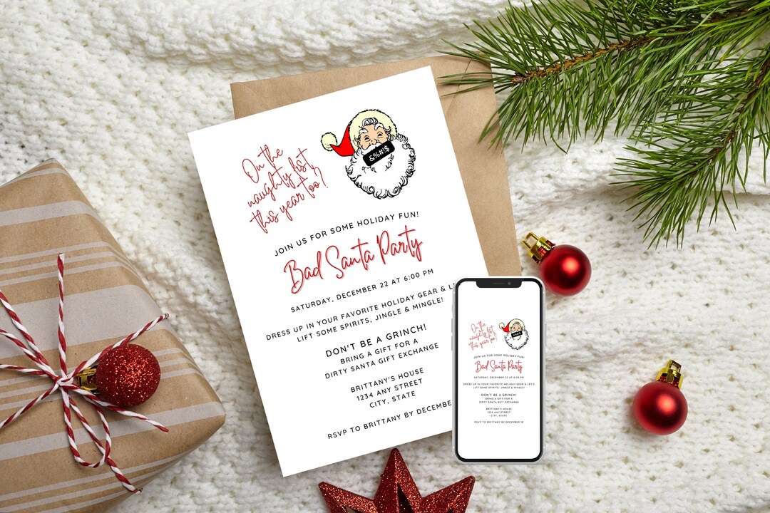 Dirty Santa Party Invite Friendsmas Invite Adult Christmas Party dirty-santa-party-invite-friendsmas-invite-adult-christmas-party