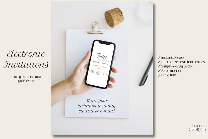 Digital Invitations:
- Instant Access
- Customize text, font, colors
- Simple and easy
- Save money
- Have fun

Edit & share your invitation instantly!