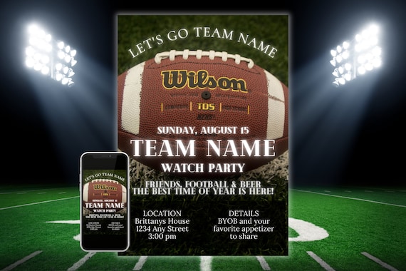 Football Playoff Watch Party Invite, Super Bowl Party Invitation, Tailgate Game Day Watch Party, Digital Text Message Invite