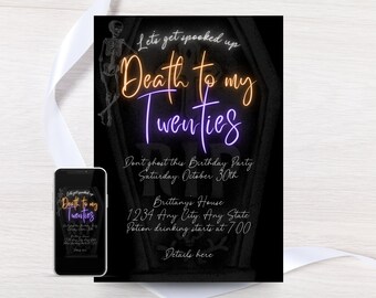 Death to My 20s Invite, Editable 30th Birthday Party Invitation, RIP 20 Birthday Invitation Template, Digital 30th Birthday Evite, Printable