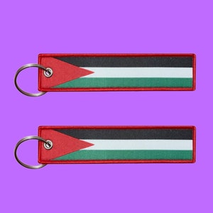 1x Palestine Keychain | Colours of Gaza Palestine Keytag | PALESTINE Embroidered Keyring | Wear with LOVE for Palestine!