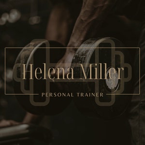 Modern logo-ontwerp personal trainer: minimalistische fitnessbranding (PNG en SVG)