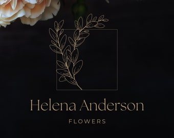 Elegant Floral Logo Design: Premade Business Branding (PNG & SVG)