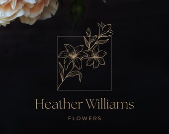 Elegant Floral Logo Design: Premade Business Branding (PNG & SVG)