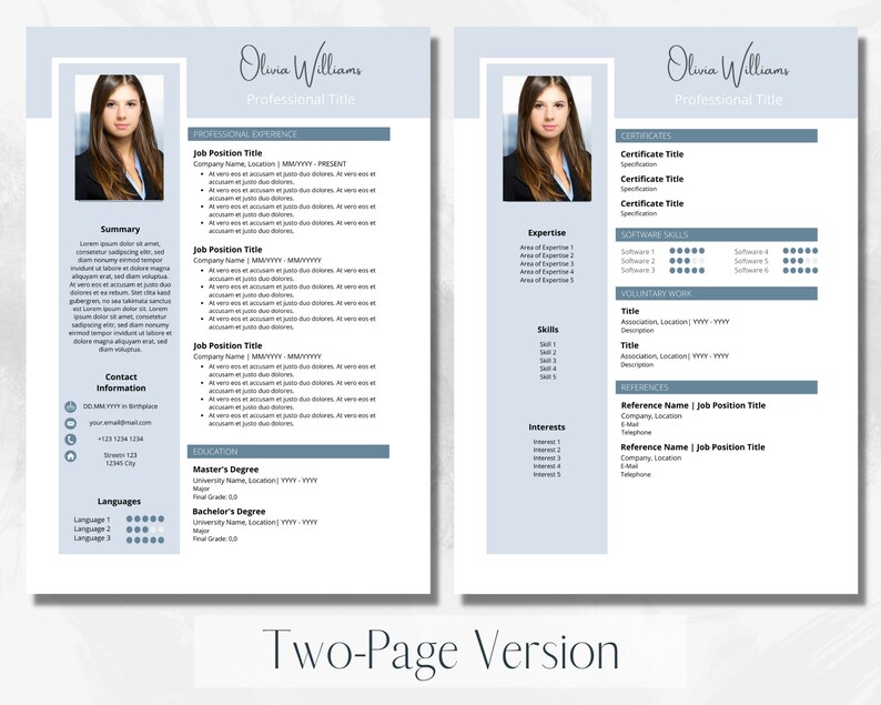 Resume CV Resume Template CV Template Coverletter Etsy Resume CV Resume Template CV Template Coverletter Etsy