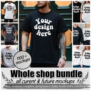 Gildan 5000 Men's black T-shirt Mockup, Tattooed Model Mockup, black 5000, Mens Shirt Mockup, Black Tshirt Mockup for Men, Aesthetic Mockup image 3