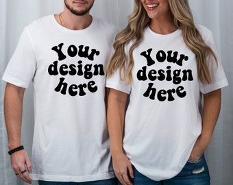 Couple Model Mockups Bella Canvas 3001 Couple Mockup| White T-shirt Mockup Men and Women Shirt Mockups| Model Mockup Shirt Husband wife mock