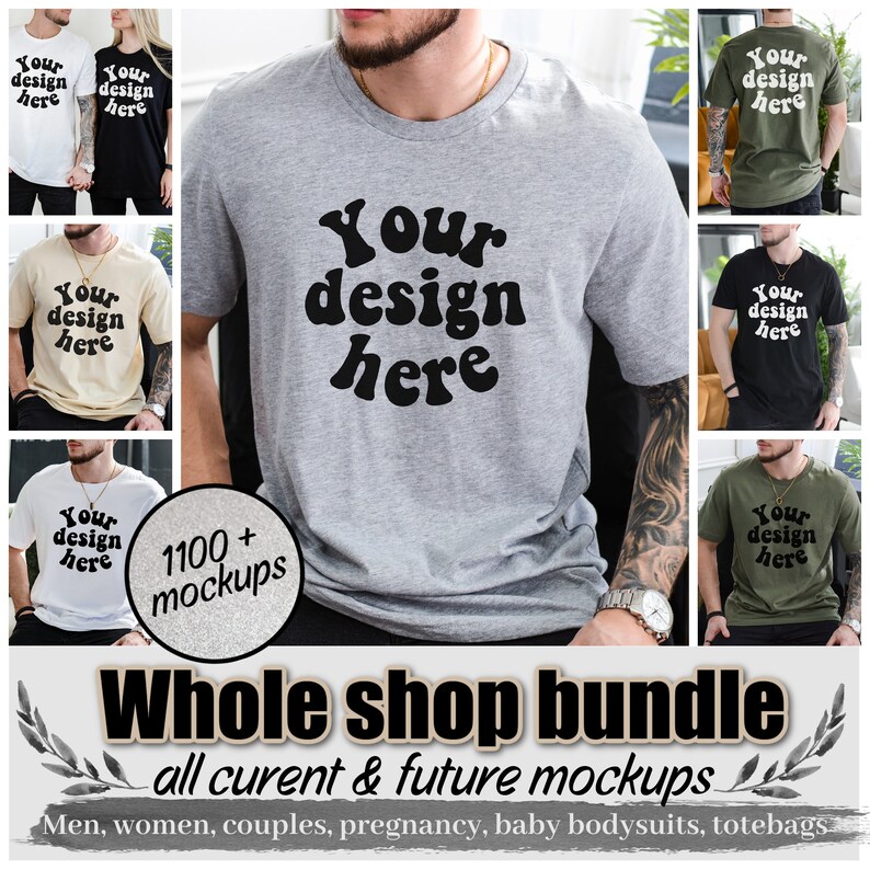 Gildan 5000 Paar schwarzes T-Shirt Mockup, schwarzes Tshirt Mockup für Männer und Frauen, tätowiertes Modell Mockup, Herrenhemd Mockup, ästhetisches Mockup Bild 4