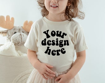 Toddler Tee | Kid Shirt Mockup | Bella Canvas toddler | Bella Canvas 3001T Mockup Natural | Child Tee Mock-Up | Jpeg File | Boho Model
