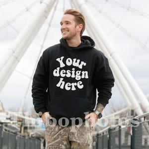 Hoodie mockup men, Gildan 18500 black hoodie mockup, Men hoodie mockup, Male Model Mockup, Oversized Hoodie Mockup, Outdoor hodie Mockup,