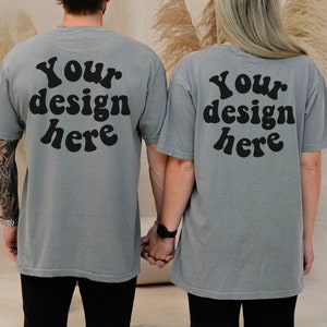 cc1717 grey mockup back, 1717 mock ups, Comfort Colors couple mockup, Gray Comfort Colors, 1717 grey back Mockup, 1717 couple mockup