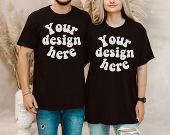 cc1717 black mockup, 1717 mock ups, Comfort Colors couple mockup, Black Comfort Colors, 1717 Black Mockup, 1717 couple mockup Men women mock