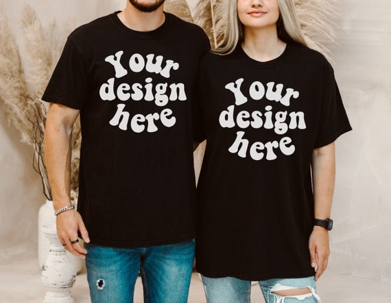 cc1717 black mockup, 1717 mock ups, Comfort Colors couple mockup, Black Comfort Colors, 1717 Black Mockup, 1717 couple mockup Men women mock