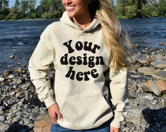 Beach Hoodie Mockup, Sand hoodie mockup, Nature Mock Up, Gildan 18500 Mockup, Aesthetic Mockup, Trendy Mock, sand 18500 mock, Outdoor mockup
