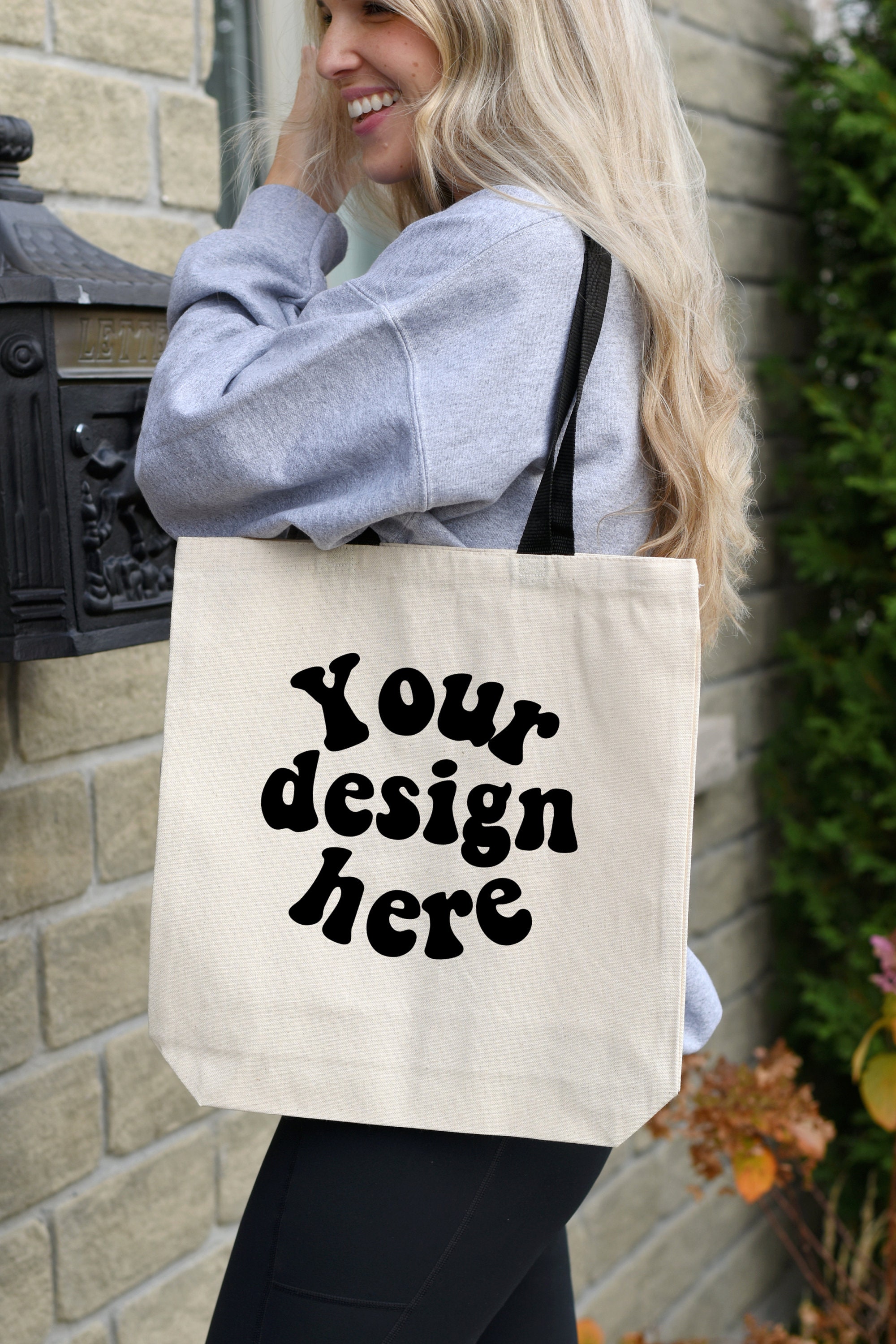 Canvas Goods Off White Black Canvas Tote Bag Off-White Canvas 