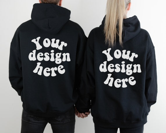 Couple hoodie mockup back, Men women hoodie mockup, Back 18500 mock up, Husband wife sweatshirt Mockup, Gildan 18500 back side Hoodie mockup