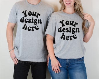 Bella Canvas 3001 Mockup Men, Athletic Heather Bella Canvas Shirt Mock up, Men Mockup, Lifestyle Mens Mock, Aesthetic Mockup Men's t-shirt