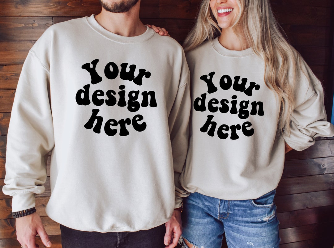 Couple Mockup, Husband Wife Crewneck Mock, Mom Dad Crewneck Mockup ...