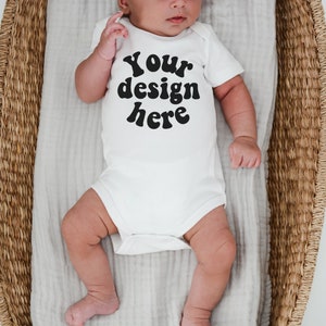 Baby bodysuit mockup, gender neutral, newborn mockup, baby model, baby mockup, Baby Mock-up Stock, bodysuit mockup, baby vest mockup