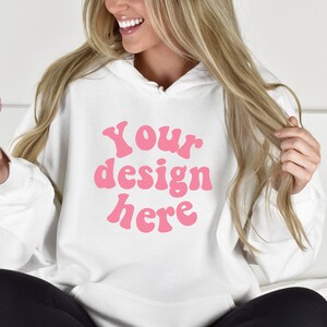 Valentine mockup, White hoodie mockup, hooded mockup, Front Hoodie Mockups, trendy hoodie mockup, white 18500 mock, g185 mockup