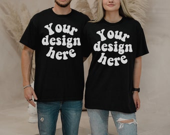 Paar Tshirt Mockup, Paar Mockup 5000, Gildan 5000 Paar Mockup, Mama Papa Mockup, Männer und Frauen Shirt Mockups, Paar Mockup Shirt