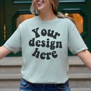 cc1717 mockup, Comfort Colors mockup bay, 1717 mock ups, kobiecy mockup, Comfort Colors outdoor trendy mock Sprawdź nasz pakiet Whole Shop
