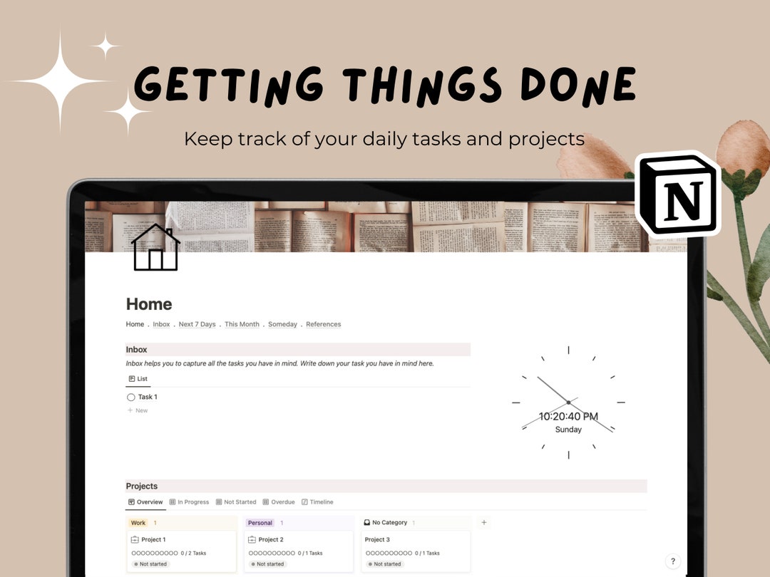 GTD Notion Planner Getting Things Done System Stress Free - Etsy