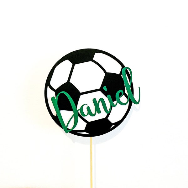 Cake Topper Fußball mit personalsierbarem Namen Kuchendeko