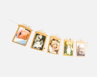 Pennant chain month milestone chain - 12 month garland for baby photos