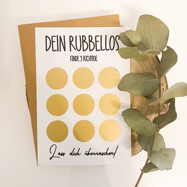 Rubbellos Rubbelkarte mit Umschlag l Geschenk Gutschein, Jahrestag, Hochzeitskarte l Geschenk personalisiert l Glückslos