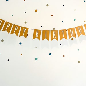 Wimpelkette aus braunem Kraftpapier Glückwunschgirlande Geburtstagsgirlande Partygirlande Viel Glück/Happy Birthday/Alles Gute zur Deko Bild 1