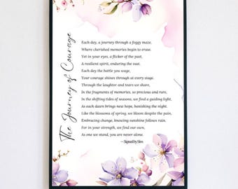 The Journey of Courage | Dementia Awareness Framed Art Print | Caregiver Tribute Gift | Personalised Inspirational Uplifting | Wellbeing Art