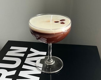 Bougie à martini expresso - Coupe en verre réaliste / Bougie à café / Espresso Martini Lovers / Espresso Lovers