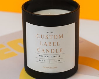 Custom Label Candle / Candle Lume Custom Label / Personalized Jar Candle / Customized Scents and Label Candle