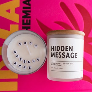 Hidden Message Candle / Secret Message Candle / Gift Ideas / Christmas Gift Ideas / Jar Candle / Container Candle / Custom Scents