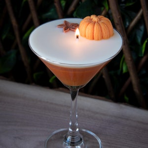 Pumpkin Spiced Latte Martini Glass Candle: Reusable, Handcrafted