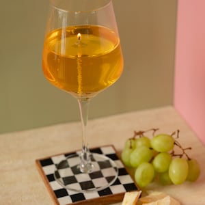 White Wine Gel Candle in Reusable Wine Glass