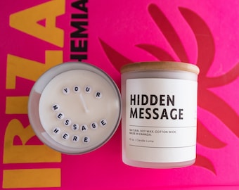 Hidden Message Candle / Secret Message Candle / Gift Ideas / Christmas Gift Ideas / Jar Candle / Container Candle / Custom Scents