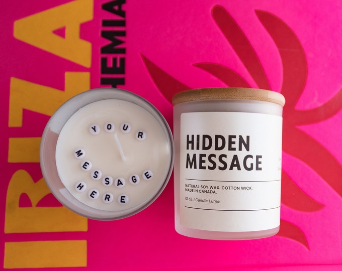 Hidden Message Candle / Secret Message Candle / Gift Ideas / Christmas Gift Ideas / Jar Candle / Container Candle / Custom Scents