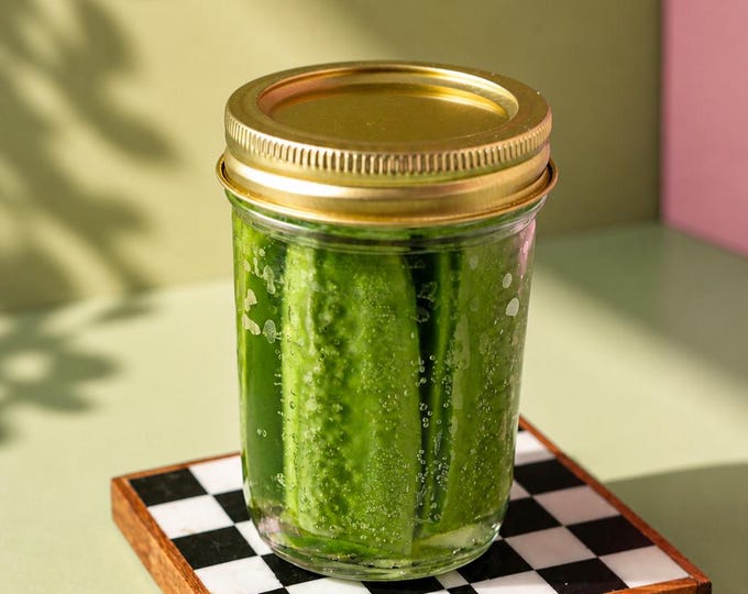 Pickle Jar Candle - Realistic Novelty Candle | Funny Food Candle Gift for Pickle Lovers | Handmade Beeswax Candle in Glass Jar Decor