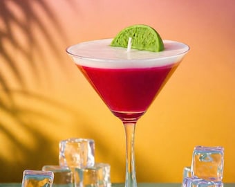 Cosmopolitan Candle: Fruit Punch Scented Martini Glass Candle