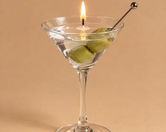 Realistiskt Martini Cocktailljus Extra Oliver Gelvax Inflyttningspresent Barvagnsdekoration