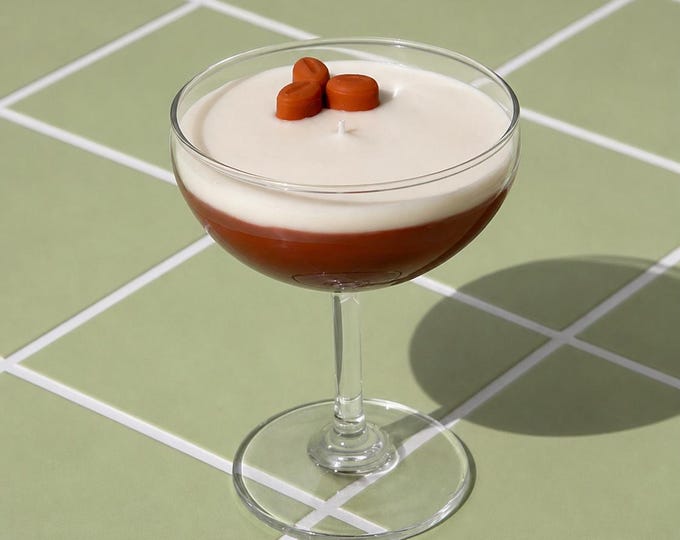 Espresso Martini Candle: Roasted Coffee Scent, Coupe Glass