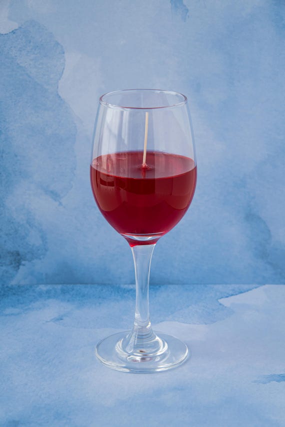 Red Wine Gel Candle in Reusable Wine Glass - 55 Hour Burn