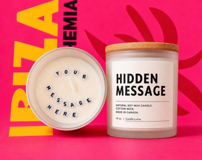 Hidden Message Candle: 10 oz Soy Wax Jar Candle