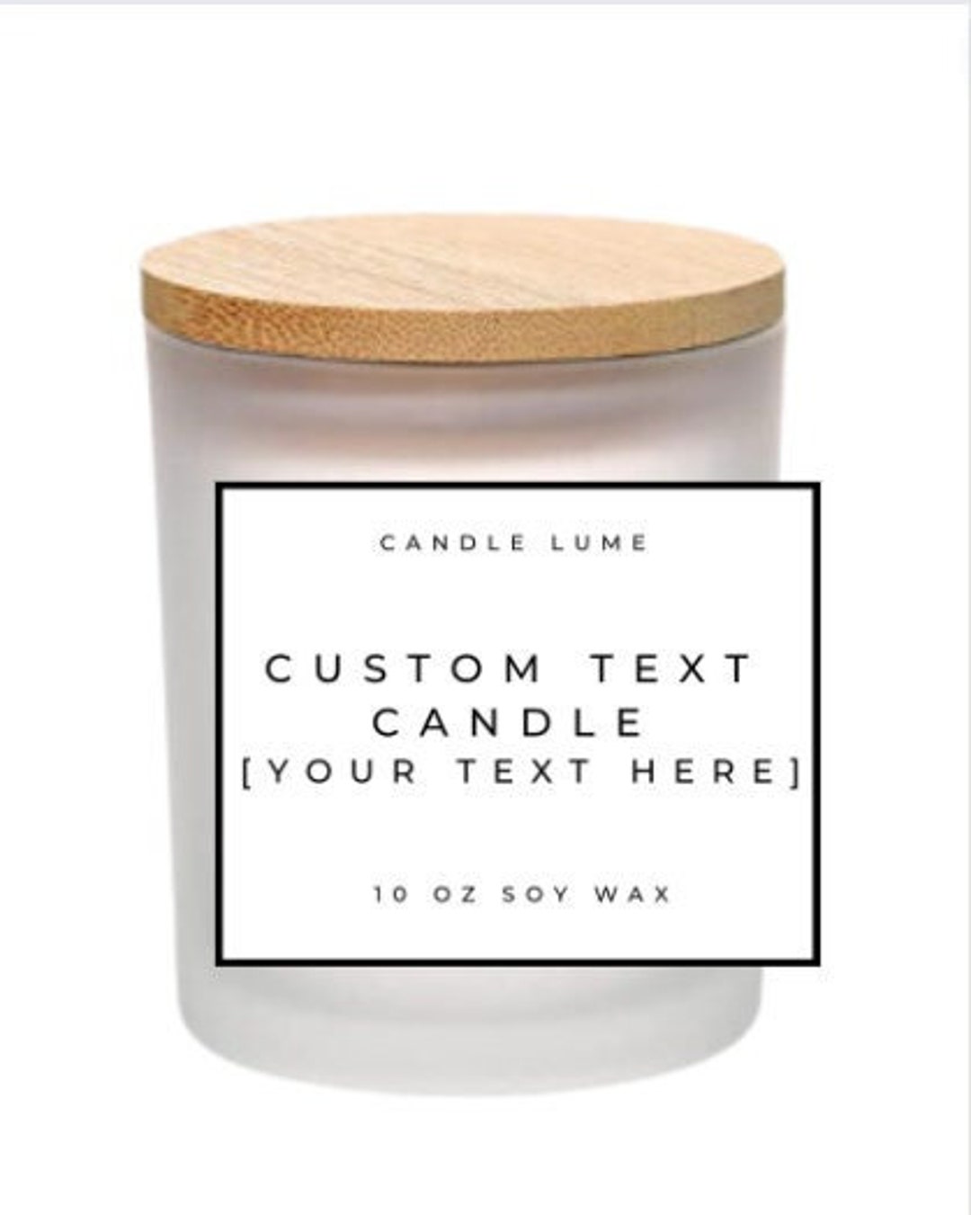 Custom Label Candle/10 Oz Jars With Bamboo Lids/custom Candle Etsy