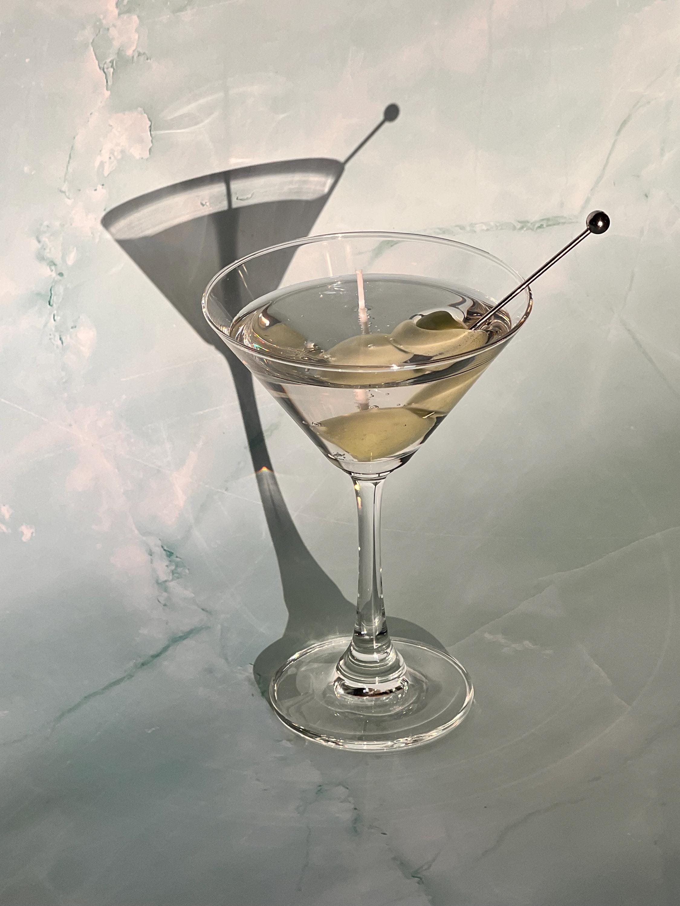 Martini Candle / Extra Olives Martini Candle/ Gel Wax Martini Candle / Olive Martini Lovers / Extra Dirty Martini Lovers / Cocktail Candles